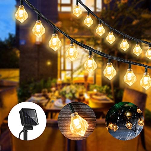 KKAAyueqin Diamond Solar String Lights, 6M/19.7FT, 30 Lights, Forever Love, Romantic Wedding Christmas Birthday Holiday Room Courtyard Decorative LED Lights, Warm White