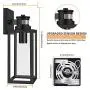 Motion Sensor Outdoor Wall Lantern, Dusk to Dawn Photocell Exterior Light Fixture Wall Mount,100% Aluminum, Clear Glass, Matte Black Wall Sconce for Porch Doorway Garage, E26 Socket, Motion Activated