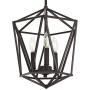 VINLUZ 3 Light Industrial Farmhouse Chandeliers Oil Rubbed BronzeMetal Geometric Lantern Pendant Lighting, Candle-Style Hanging Light Fixtures Ceiling for Kitchen Island Dining Room Bedroom