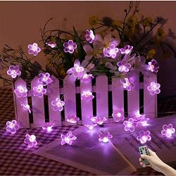 HDNICEZM Flower String Lights，Fairy Pink Cherry Blossom String Lights 21ft 40 LEDs Waterproof USB Plug in Fun Room Lights for Spring, Nursery, Wedding, Dorm, Girls Bedroom, Baby Carriage Decoration