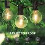 Outdoor String Lights,100ft with 64 Dimmable G40 Glass LED Clear Bulbs UL Approval Waterproof Globe String Lights 1W 2700K Outdoor Lighting for Backyard Porch Cafe Party Wedding Garden
