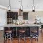 Alice House 15.4''H Pendant Lights with Marble Shade, Brown Finish, Farmhouse Island Lights for Dining Room, Kitchen, Restaurants and Cafe Shops AL9051-P1