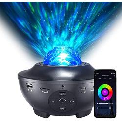 Smart Night Light Projector for Bedroom, Galaxy Projector Light Works with Nebula Cloud Light Ocean Wave Projector Bluetooth Speaker Gift for Adults Game Room Party Home Theatre Decoration