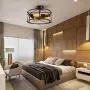 Vintage Semi Flush Mount Ceiling Light, E26 Industrial Metal Cage Ceiling Light Fixture 3 Lights for Bedroom Kitchen Dining Room Living Room Vintage Semi Flush Mount Ceiling Light, E26 Industrial Metal Cage Ceiling Light Fixture 3 Lights for Bedroom Kitchen Dining Room Living Room