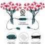 Outdoor Lollipop Christmas Pathway String Lights, 7.16 Feet Wire 10 inched Stake, Clips, Pluggable, Hangable, Waterproof, Connectable Holiday Decor Light for Gutter Roof, 2 Pack,10 Lights, Warm White