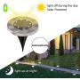 GIGALUMI 12 Pack Solar Ground Lights, 8 LED Solar Powered Disk Lights Outdoor Waterproof Garden Landscape Lighting for Yard Deck Lawn Patio Pathway Walkway (White)
