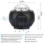 LUNSY Starry Night Light Projector 3 in 1, Built-in Music Speaker, LED Nebula Cloud/Moving Ocean Wave Projector for Bedroom Birthday Ambiance Party