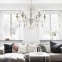 VINLUZ 6 Light Classic Dining Room Kitchen Island Chandelier in Brushed Nickel Finish Contemporary Pendant Lighting Ceiling Hanging Fixture for Living Room Kitchen Foyer