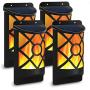 Solar Flame Lights Outdoor, Aityvert Waterproof Flickering Flame Solar Lights Dark Sensor Auto On/Off 66 LED Solar Powered Wall Mounted Night Lights Lattice Design for Pathway Patio Deck Yard 4 Packs