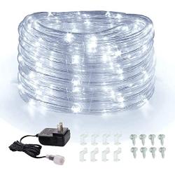 Areful Rope Lights Outdoor Daylight White , 12v Mini Low Voltage Strip Lights, 16ft LED Tube Lighting, Connectable Waterproof for Patio Garden Lawn Party Bedroom Kitchen