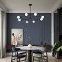 HAHZT Black Sputnik Chandelier 8 Lights Industrial Pendant Lighting Modern Sputnik Chandelier for Dining Room Kitchen Living Room Bedroom(Not Including Bulb)