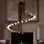 LITFAD Black Industrial Style Pendant Light 26 Light 26 Tier LED Chandelier Vintage Iron Metal Ceiling Hanging Light for Dining Room Restaurant Bar Cafe