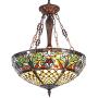 Maxxmore Tiffany Hanging Lamp 3-Light Large Dining Room Chandelier Tiffany Pendant Lights 20 inch Wide Hanging Tiffany Lamp Dining Room Light Stained Glass Lamps Tiffany Lamp