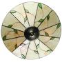 RUNNUP Tiffany Style Flush Mount Ceiling Light Minimalist Green Leaf Decoration Stained Glass Ceiling Light for Living Room,Corridor,Bedroom,Restaurant 15inch