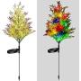 Solar Christmas Decorations Lights Set of 2, IP65 Waterproof Solar Christmas Tree Lights, LED Solar Christmas Pathway Lights Outdoor, Solar Garden Stake Lights for Yard, Patio, Courtyard, Lawn (2PCS)