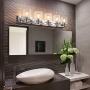 Deyidn 5 Lights Bathroom Vanity Light Fixture Over Mirror LED Modern Wall Sconce Lighting Chrome Fixture with Glass for Farmhouse Bedroom Living Room