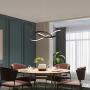 MADEM Modern LED Chandelier Chic Circular LED Pendant Light Adjustable Irregular Pendant Light Not Dimmable Contemporary Chandelier for Living Dining Room Kitchen Bedroom, Warm White 3000K, Black