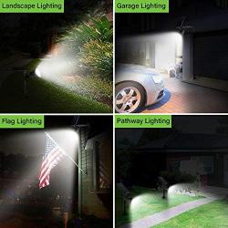 Outdoor Solar Lights, 18 LED Spotlight Waterproof Landscape Lights Solar Security Lamps for Garage Deck Garden Wall (White Light, Pack of 2)