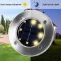 Otdair Solar Ground Lights, 8 LED Warm Light Outdoor Solar Disk Lights, Waterproof In-Ground Lights, Solar Garden Lights, Landscape Lights for Pathway, Yard, Deck, Patio, Walkway, 8 Packs