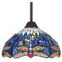 Capulina Tiffany Style Kitchen Lighting, 1-Light Stained Glass Lighting Fixtures, 11.8 inch Wide Lampshade Kitchen Island Lighting, Beautiful Dragonfly Style Tiffany Hanging Pendant Light