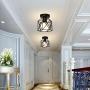 Lysed Semi Flush Mount Ceiling Light E26 E27 Light Fixtures Retro Black Industrial Pendant Light Metal Bulb Guard Lamp Cage for Porch Hallway Kitchen Stairway Farmhouse Light