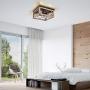 Eyassi Flush Mount Ceiling Lights Fixtures, Farmhouse 4-Light Wooden Close to Ceiling Lighting Black Ceiling Lamp for Kitchen Island Living Room Bedroom Hallway Laundry Entryway