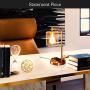 Brightech Elizabeth Office Desk Lamp - Wireless Charging Pad and USB Port – Living Room Table Light for Midcentury, Industrial & Farmhouse Decor - Hanging Glass Shade - LED Bulb - Brass Gold Color