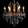 MEEROSEE Crystal Chandeliers Contemporary Chandelier 6 Lights Island Lighting Candle Pendant Ceiling Light Fixture for Dining Room Living Room Kitchen Bedroom Hallway Entry D22.1''