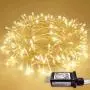 JMEXSUSS 200 LED Christmas Lights Indoor Outdoor, Warm White Christmas Tree Lights Clear Wire, 66ft 8 Modes Waterproof Twinkle Fairy String Lights Plug in for Xmas Room Bedroom Wedding Party