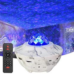 Star Projector Night Light, Galaxy Projector Lights with Bluetooth Speaker, 3 in 1 Music Starry Projector with LED Nebula Cloud Ocean Wave Projector Lights for Bedroom Adults Kids Christmas Gifts