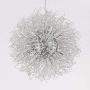 LITFAD Crystal Pendant Light Anti-Glare LED Dandelion Chandelier Modern Style Ceiling Hanging Light in Chrome for Dining Room Reception Cafe Clothes Stores - 19.5'' Wide