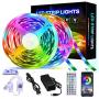 Led Strip Lights,32.8ft RGB LED Light Strip 5050 LED Tape Lights, Color Changing APP Controller LED Lights, Music Sync Light Strips Kit with Remote and 12V Power Supply for Home Lighting