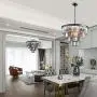 TZOE Luxury Black Smoke Crystal Modern Contemporary Chandeliers Pendant Ceiling Light 4-Tier Chandelier Lighting for Dining Room Living Room Bedroom Girls Room W23.6''