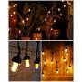 Outdoor String Lights, 41 Ft Weatherproof String Lamps with 10 LED Flame Effect Light Bulbs for Christmas Tree Patio Deck Backyard Garden Bedroom Porch Cafe Wedding Graduation Party