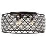 JONATHAN Y JYL9024A Gabrielle 19'' Metal/Crystal LED Flush Mount Ceiling Contemporary Dimmable, 2700K Cozy Warm Light, for Kitchen,Hallway,Bathroom,Stairwell, Oil Rubbed Bronze/Clear