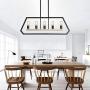 XIPUDA Modern Pendant Light Fixture Farmhouse Kitchen Island Lighting Oil Black and Tinting Rustic Dinning Room Ceiling Chandelier (5-Light)