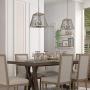 Farmhouse Chandelier, 4-Light Lantern Chandelier with Iron Net, New Modern Farmhouse Light Fixture for Foyer, Kitchen Island, Dining Rooms