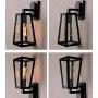 ATC Creative Glass Box Iron Golden Triangle Rural Outdoor Indoor Balcony Bedroom Bar Restaurant Wall Lamp Sconces