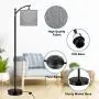 Floor Lamp for Living Room, Modern Standing Lamp with Grey Color Fabric Lampshade for Bedroom, Office, Hotel ,Study Room, Tall lamp with Foot Switch & Standard E26 Bulb Base