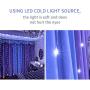 BLBO Curtain String Lights, Fairy Lights for Bedroom 9.8 Ft with 300 LED, 8 Lighting Modes for Brithday, Party Indoor Wall Decorations Cool White