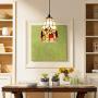 LITFAD Tiffany LED Pendant Lighting Fruit Pattern Shell Bell Shade One Light Mini Pendant Lamp Ceiling Hanging Light for Dining Room Restaurant Coffee Shop Bar