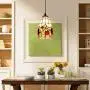 LITFAD Tiffany LED Pendant Lighting Fruit Pattern Shell Bell Shade One Light Mini Pendant Lamp Ceiling Hanging Light for Dining Room Restaurant Coffee Shop Bar