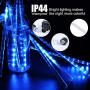 Meteor Shower Christmas Icicle Lights Outdoor, 11.8 Inches 10 Tubes 240 Led Snowfall Lights Connectable, Waterproof Hanging Falling Rain Lights for Tree Bushes Holiday Christmas Decorations, Blue