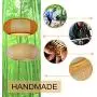 Bamboo Lantern Pendant Lamp, Retro Japanese Style E27 Chandelier Hanging Light Ceiling Lighting Fixture for Living Room Bedroom Restaurant Cafe Teahouse Bar Dining Room Club