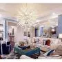 Modern LED Crystal Chandeliers 9 Lights Firework Pendant Lighting Fixtures for Bedroom Dining Room Restaurant(Chrome)