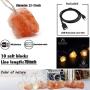 Himalayan Salt String Light with Rock,USB Fairy Lights Night Pink Salt Lamp ,Natural Hand Carved Himalayan Small String Lamp for Office,Baby,Child,LED Nightlight for Bedroom,Bedside,Desk,Computer