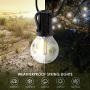 SHISOP Waterproof Solar String Lights 27FT 1w LED Outdoor Cafe String Light Shatterproof Patio Lights 12 Bulbs for Bistro Garden Backyard Party Commercial Decor, Warm White