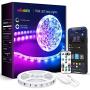 MINGER LED Strip Lights Bluetooth, 16.4ft Music Sync LED Lights with App Phone, Remote, Control Box, RGB Color Changing Lights with 64 Scenes Modes, DIY for Room, Bedroom, Kitchen, TV, Office, Party