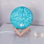 Romantic Night Light Creative INS Wind Starry Table lamp Bedroom Bedside lamp Fantasy Rattan Ball Moon Light (Blue, Button Switch)