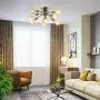 Vintage Semi Flush Mount Ceiling Light with 8 UL Sockets, Elibbren E26 Base Modern Antique Bronze Sputnik Industrial Ceiling Lamp Fixture for Kitchen Dining Room Bedroom Study Living Room